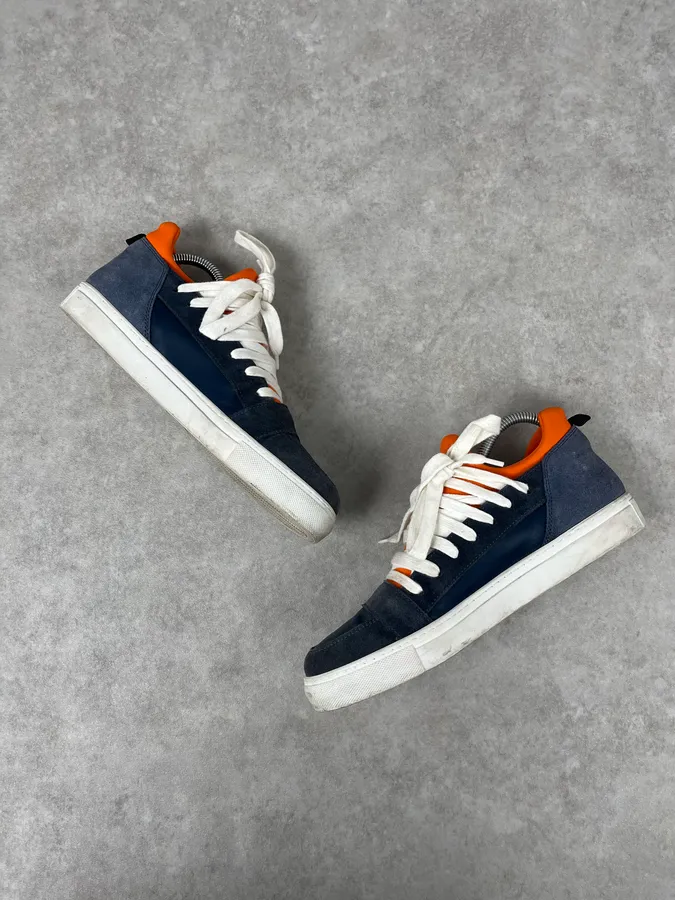 Kris Van Assche Megalaced Navy Blue Leather Sneakers - Image 5