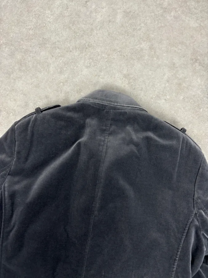 Lagerfeld Grey Cotton Officer Buttoned Blazer Jacket - Image 6