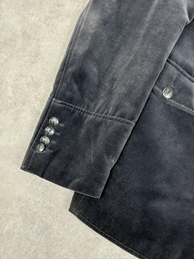 Lagerfeld Grey Cotton Officer Buttoned Blazer Jacket - Image 8