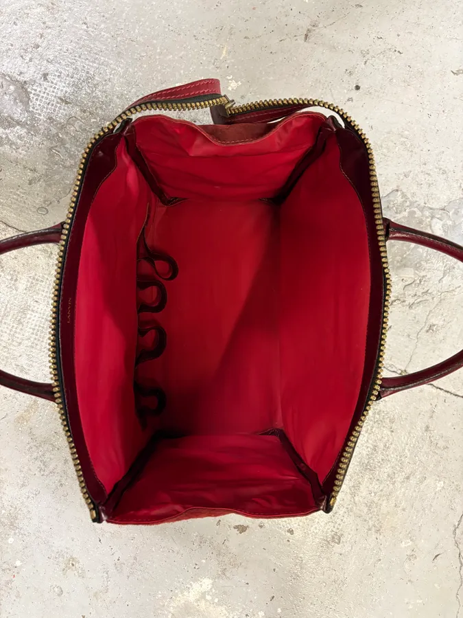Lanvin Red Suede Vanity Archive Bag - Image 10