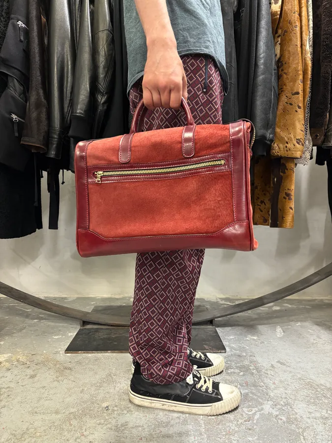 Lanvin Red Suede Vanity Archive Bag - Image 2