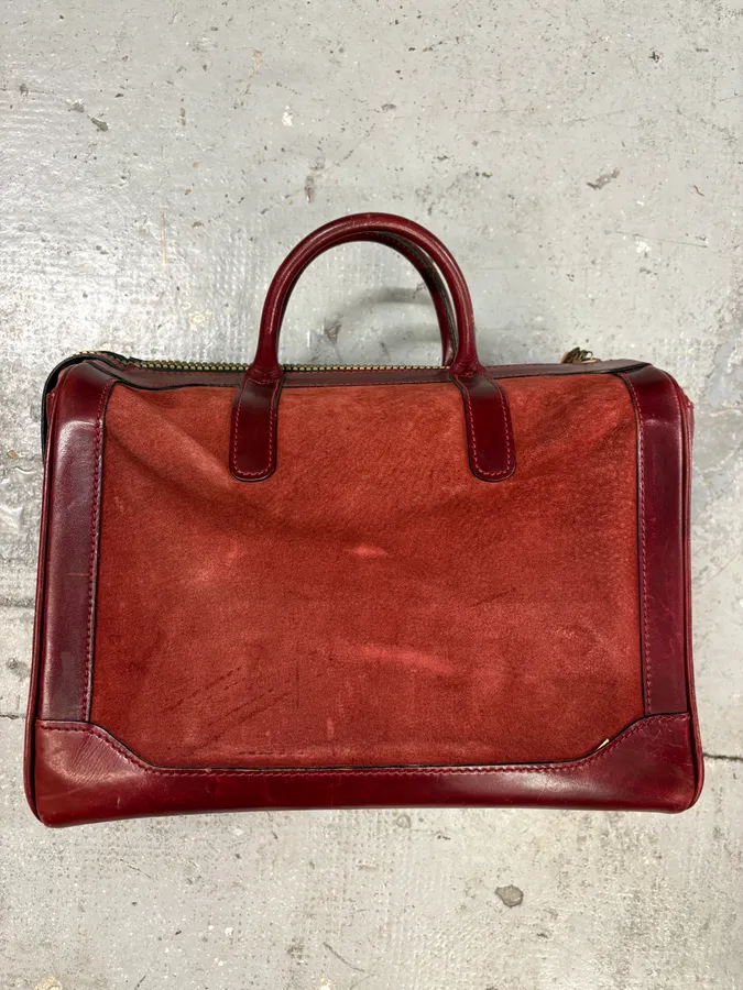 Lanvin Red Suede Vanity Archive Bag - Image 3