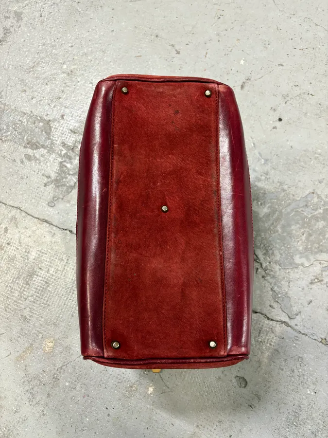 Lanvin Red Suede Vanity Archive Bag - Image 5