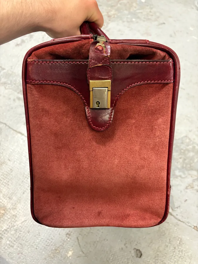 Lanvin Red Suede Vanity Archive Bag - Image 6