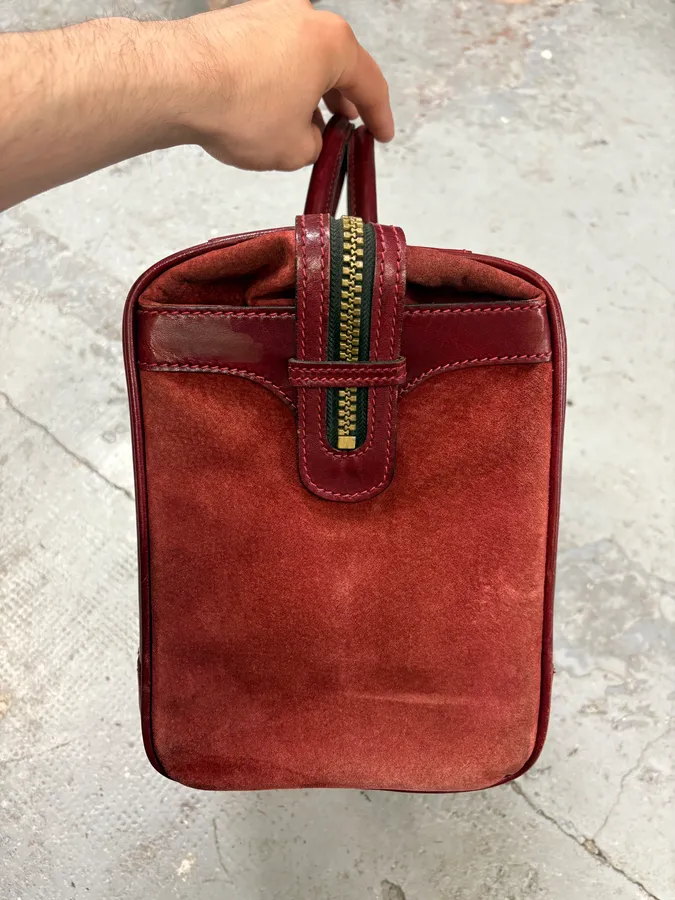 Lanvin Red Suede Vanity Archive Bag - Image 7