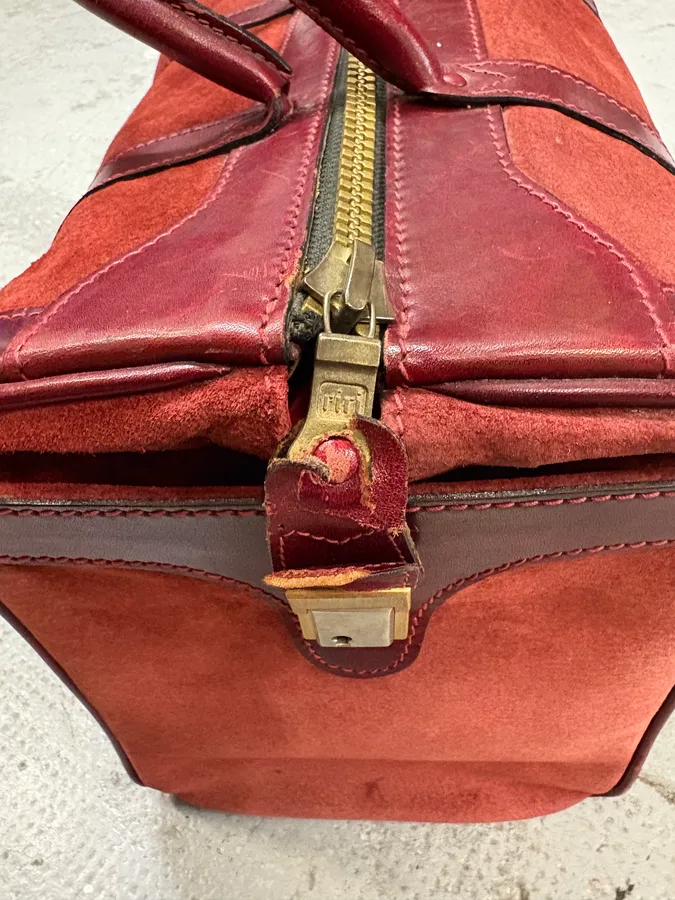 Lanvin Red Suede Vanity Archive Bag - Image 8