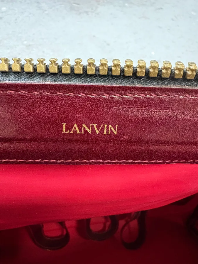 Lanvin Red Suede Vanity Archive Bag - Image 9