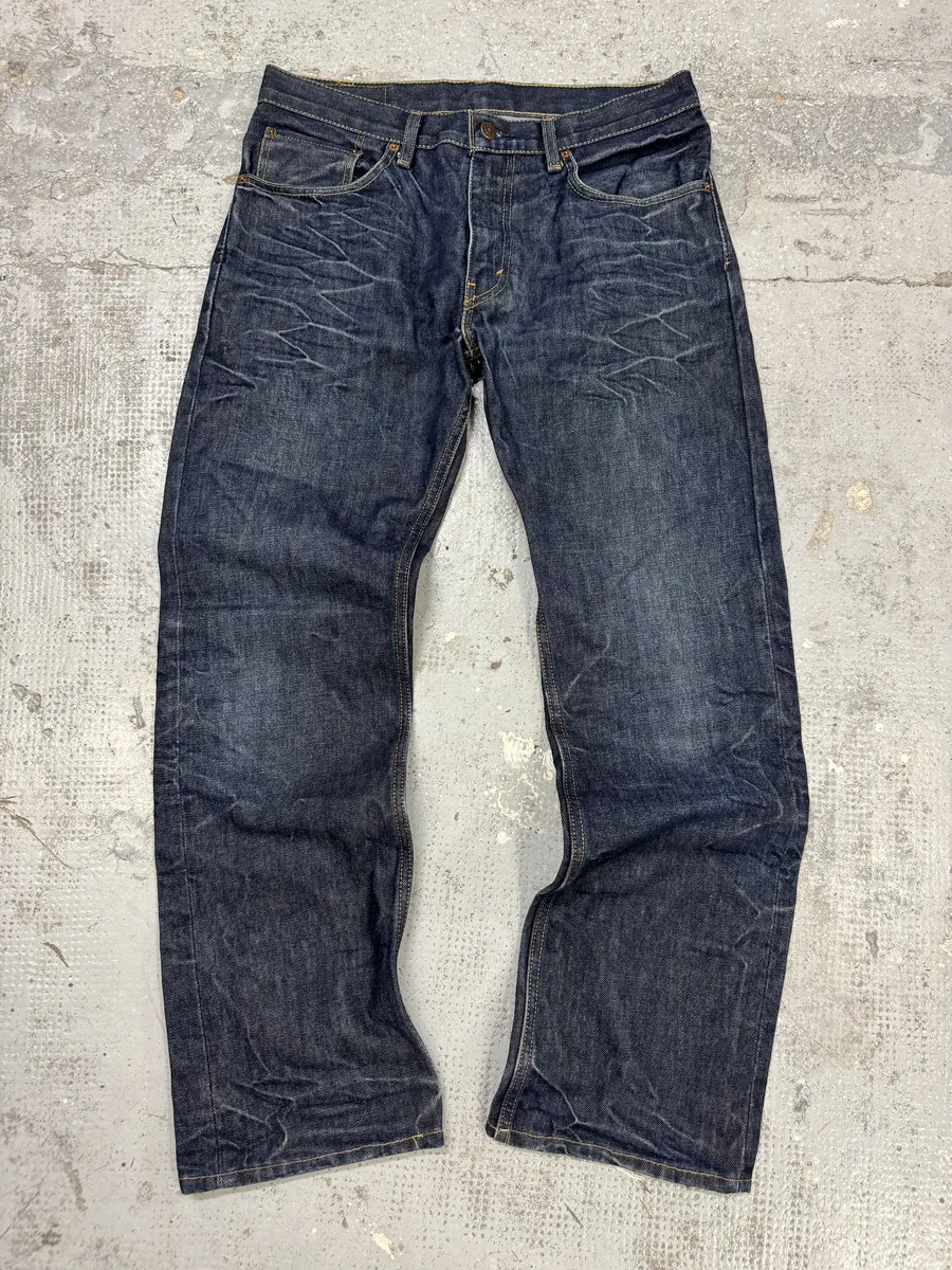 Levi’s 505 Navy Blue Eroded Brut Denim Jeans