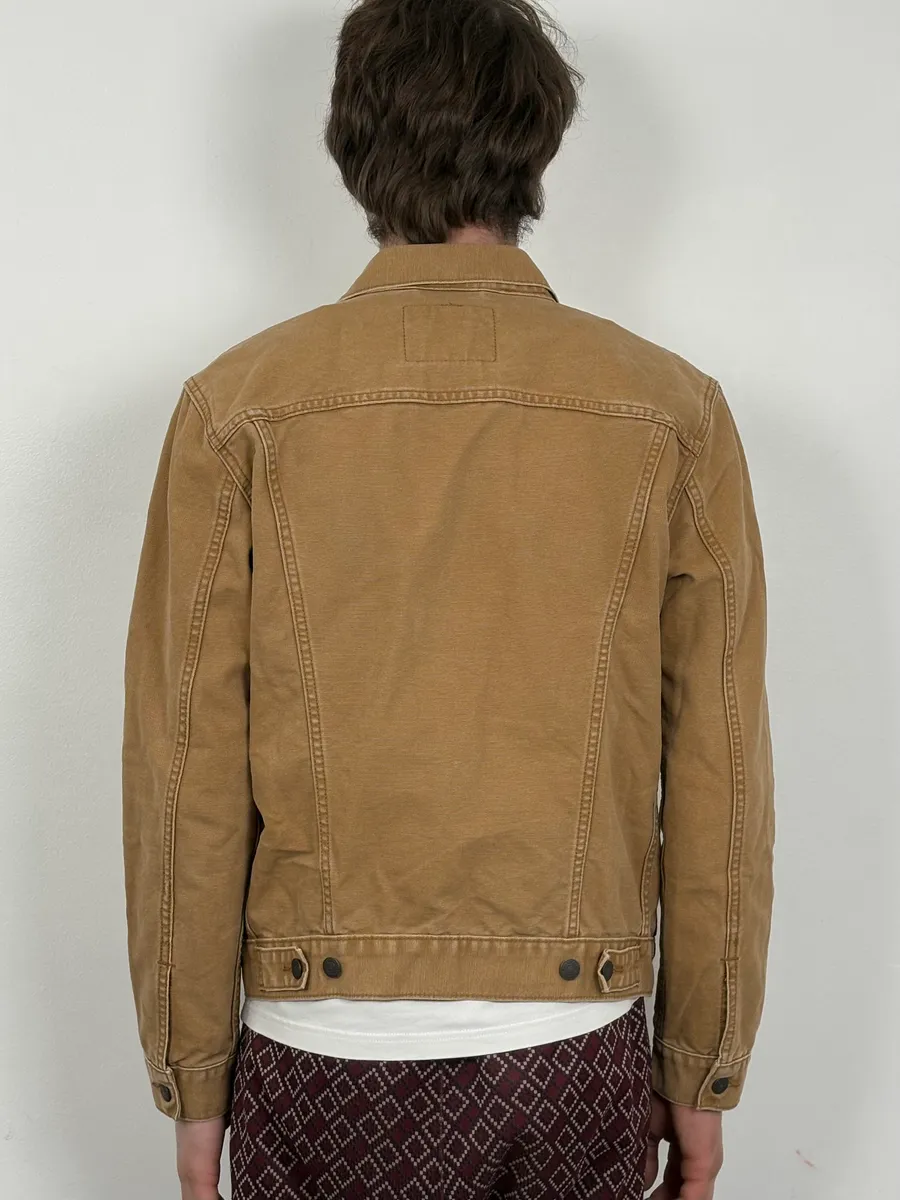 Levi’s Camel Brut Buttoned Denim Trucker Jacket - Image 3