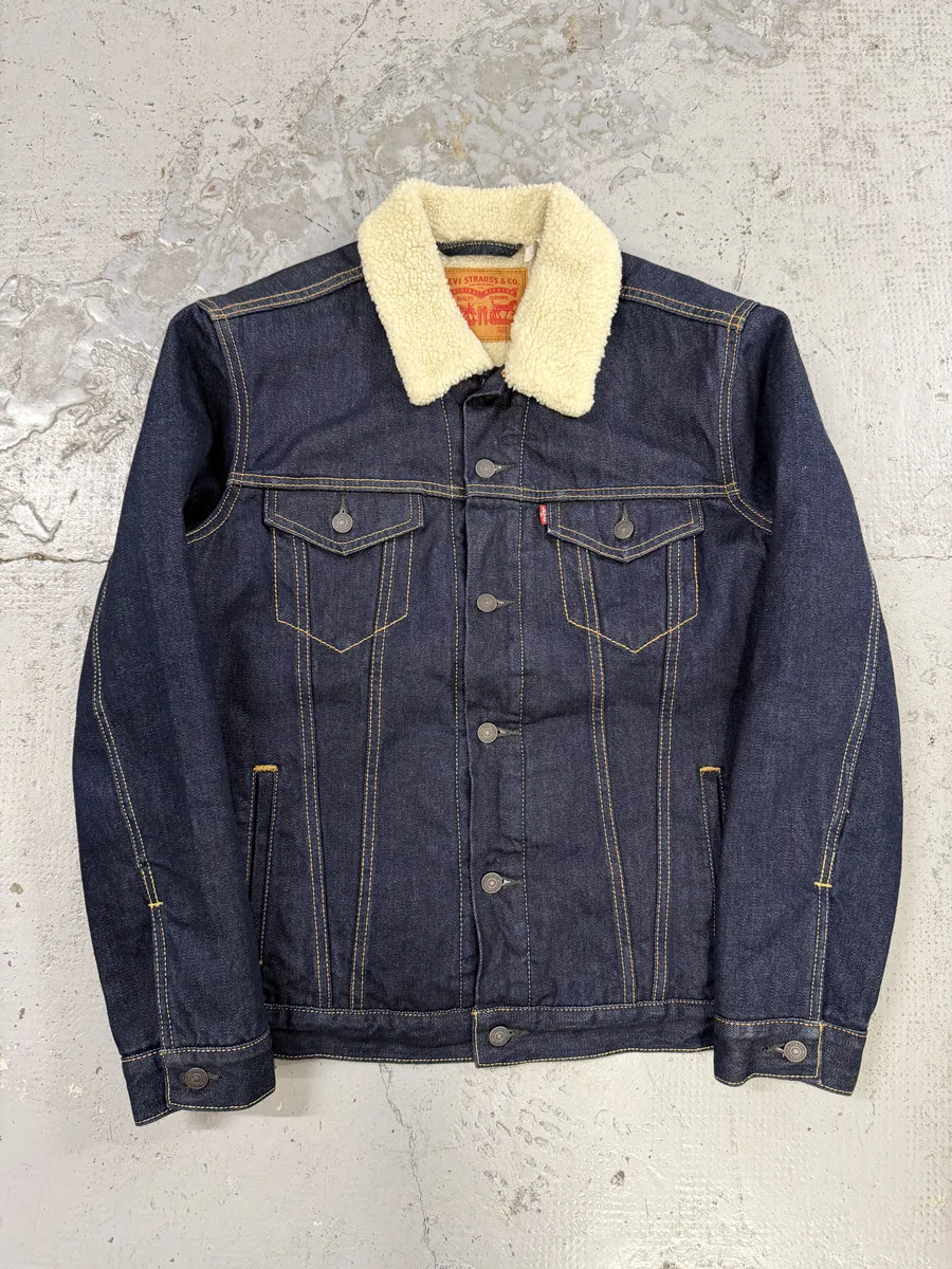 Levi’s Navy Brut Denim Shearling Jacket