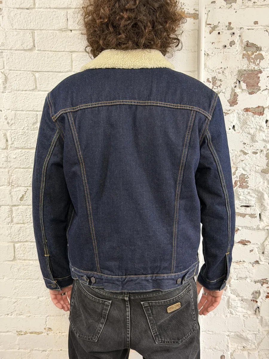 Levi’s Navy Brut Denim Shearling Jacket - Image 3