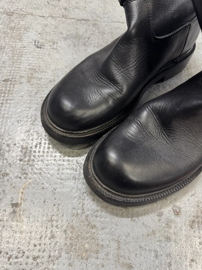 Loewe Black Ankle Leather Boots - Image 4