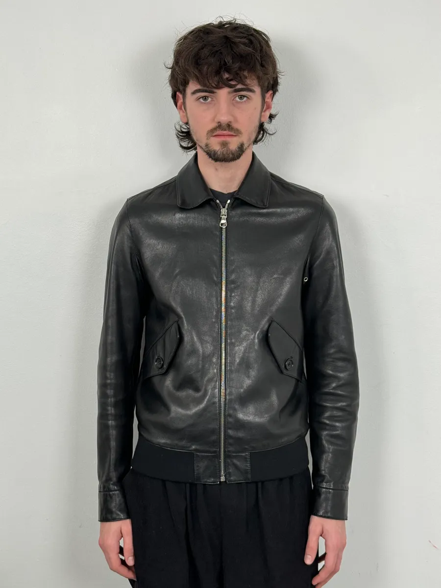 Loewe Black Premium Leather Classy Jacket - Image 2