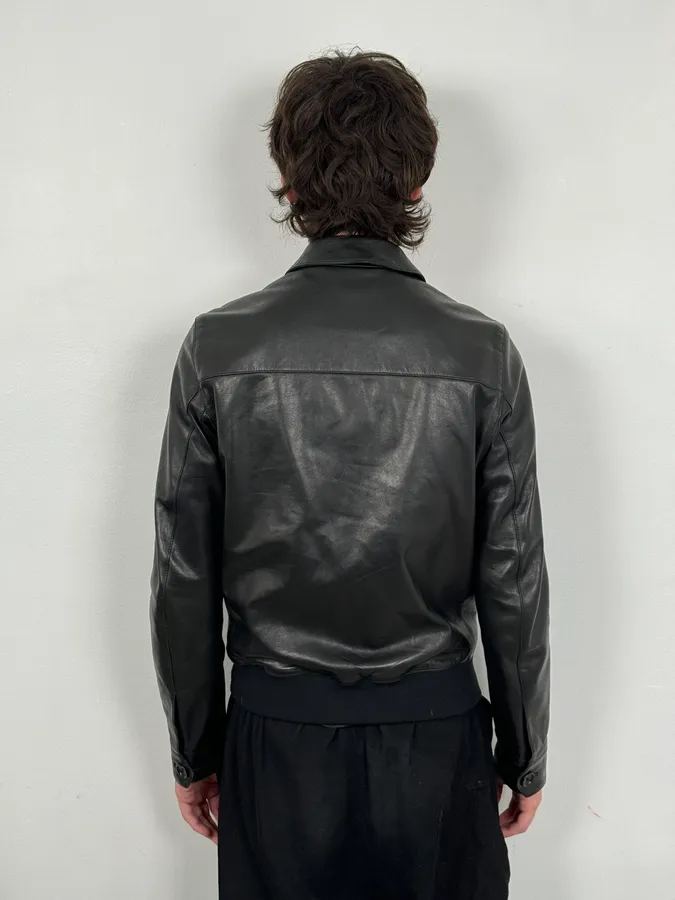 Loewe Black Premium Leather Classy Jacket - Image 3