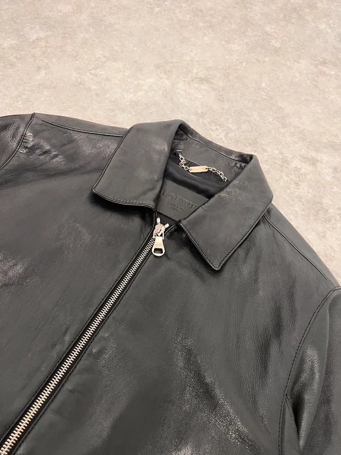 Loewe Black Premium Leather Classy Jacket - Image 5