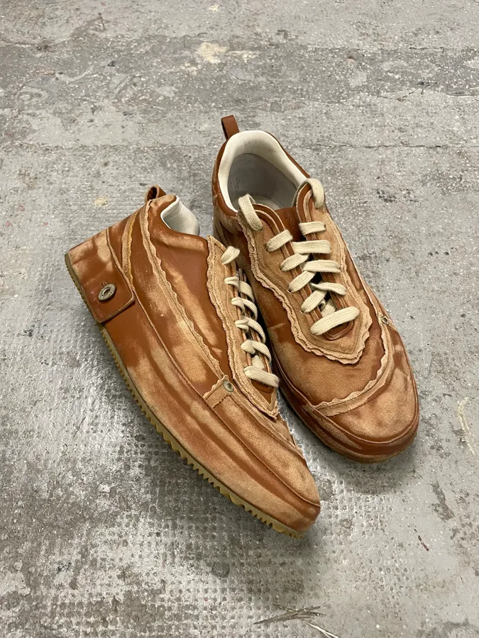 Loewe Brown Deconstructed Faded Leather Shoes - Image 2