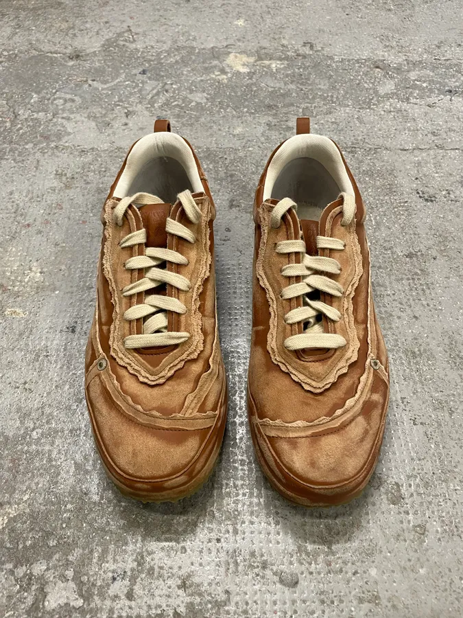 Loewe Brown Deconstructed Faded Leather Shoes - Image 3