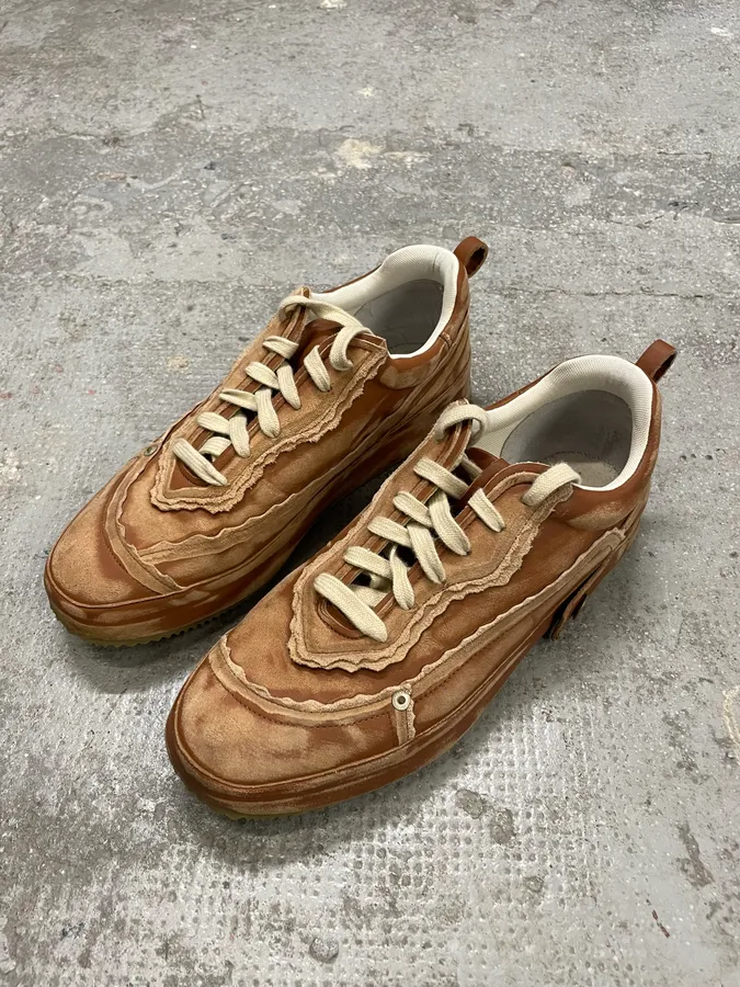 Loewe Brown Deconstructed Faded Leather Shoes - Image 4