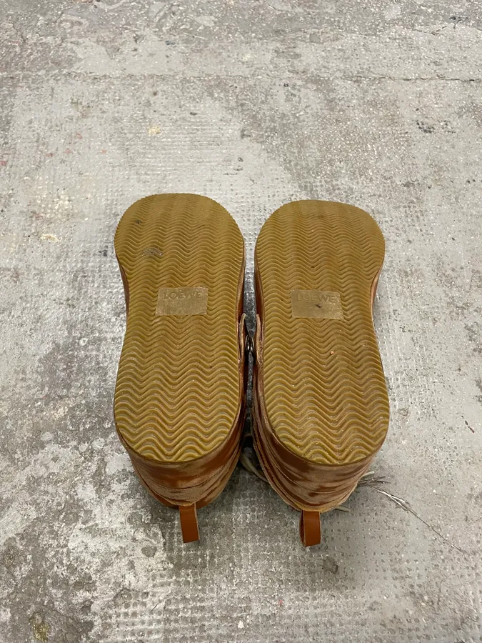 Loewe Brown Deconstructed Faded Leather Shoes - Image 9