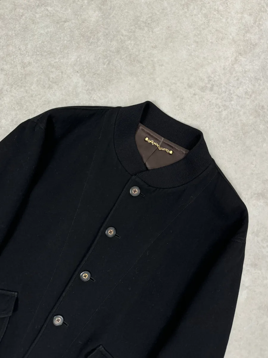 Louis Vuitton Black Elegant Cashmere & Wool Buttoned Jacket - Image 4