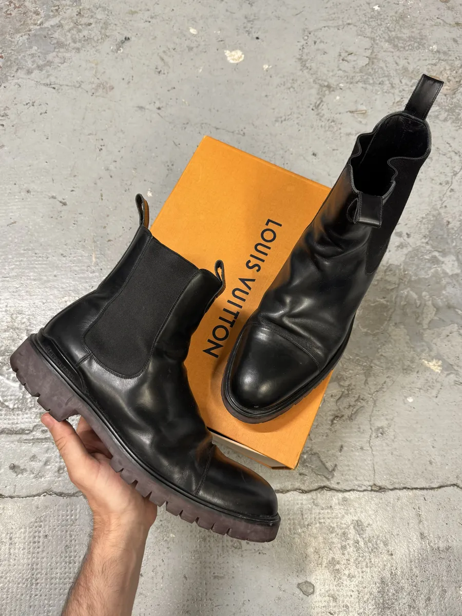 Louis Vuitton Black Leather Ankle Boots