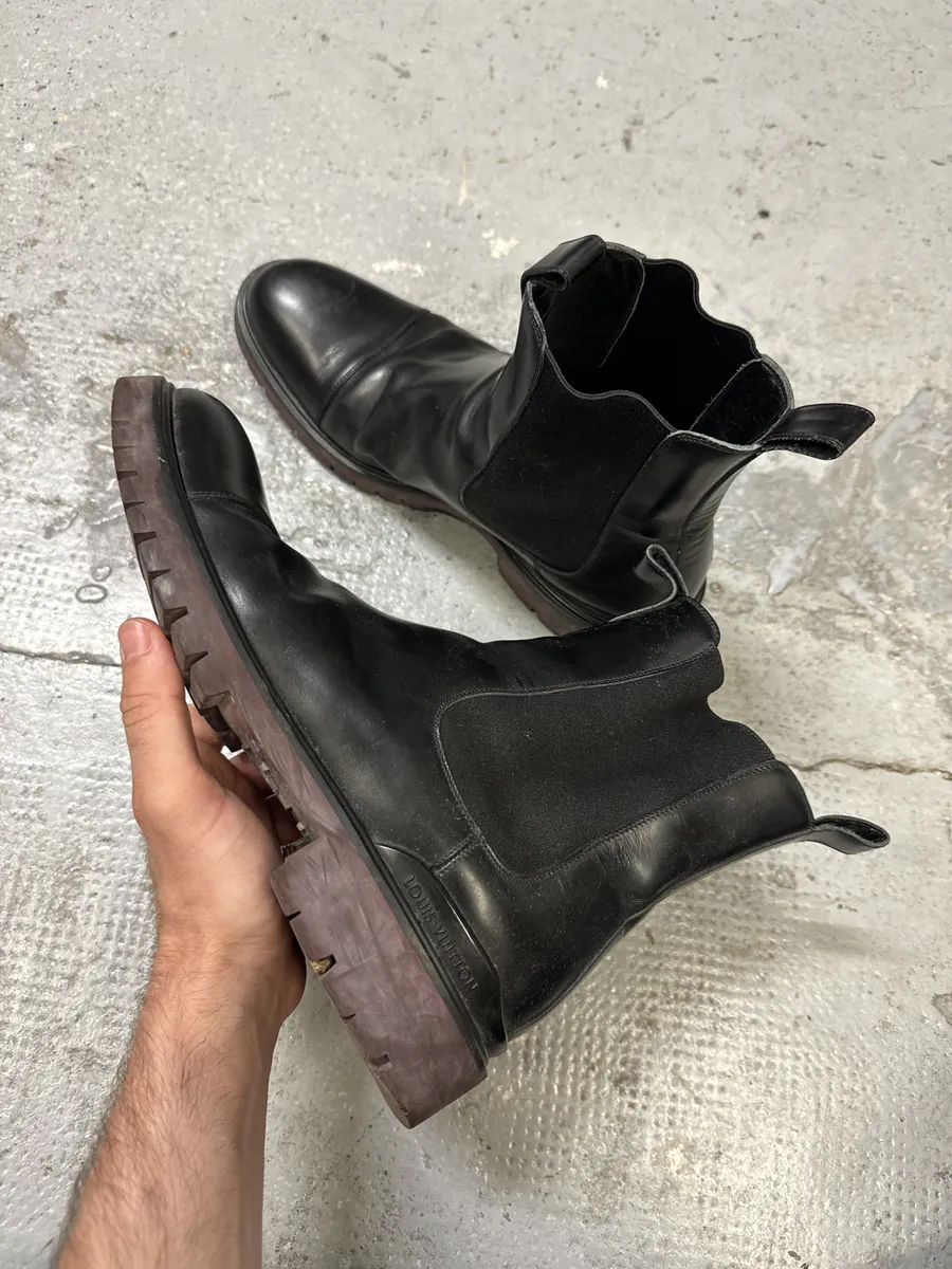 Louis Vuitton Black Leather Ankle Boots - Image 10