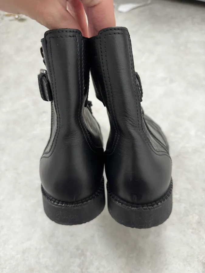 Louis Vuitton Black Leather Damier Clash Combat Boots - Image 5