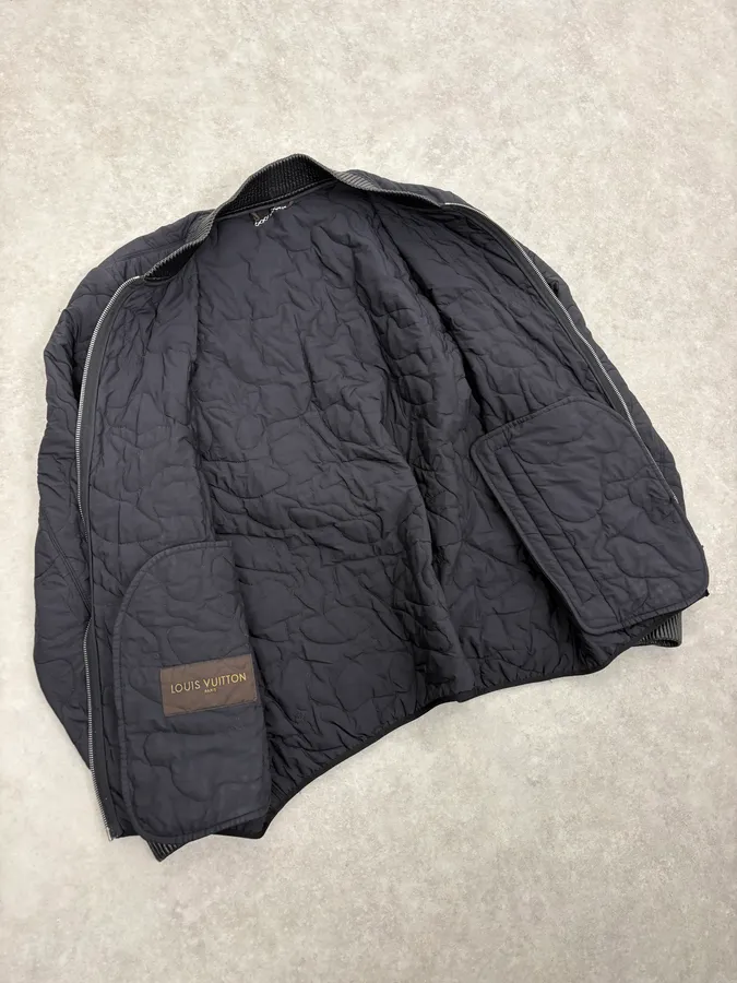 Louis Vuitton Black Quilted Nylon Bomber Jacket - Image 7
