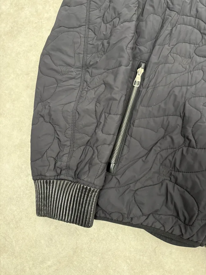 Louis Vuitton Black Quilted Nylon Bomber Jacket - Image 8