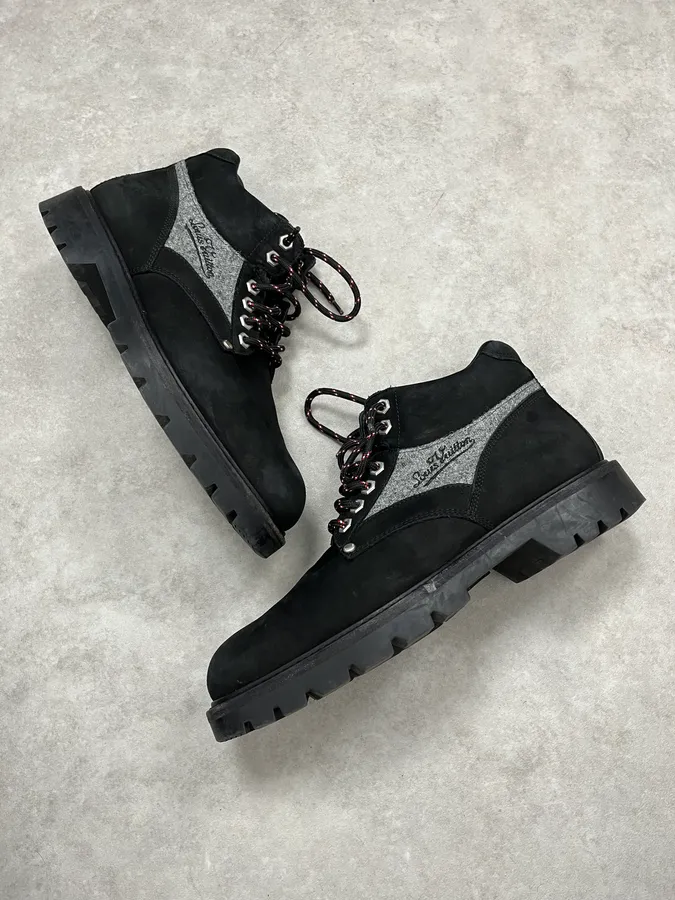 Louis Vuitton Black Suede Leather Boots - Image 3