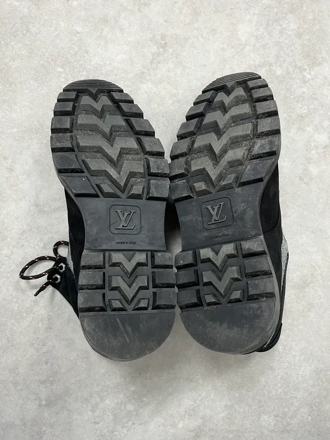 Louis Vuitton Black Suede Leather Boots - Image 7