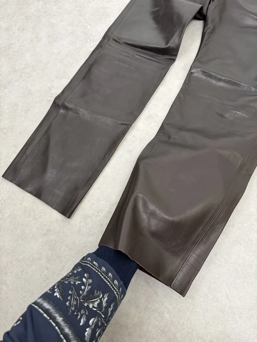 Louis Vuitton Brown Classy Lambskin Leather Pants - Image 8