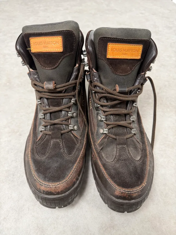 Louis Vuitton Brown Monogrammed Leather Boots - Image 2