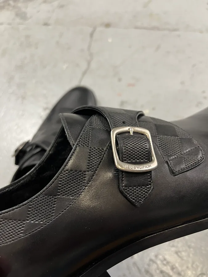 Louis Vuitton Buckle Black Leather Derby Shoes - Image 5