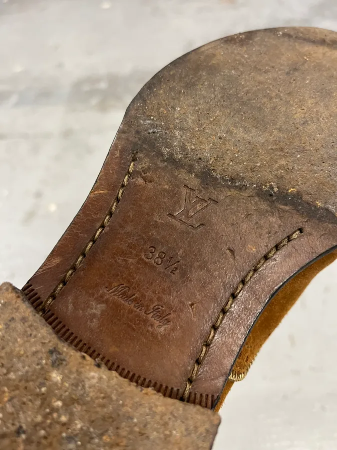 Louis Vuitton Camel Suede Multi Zip Leather Boots - Image 7
