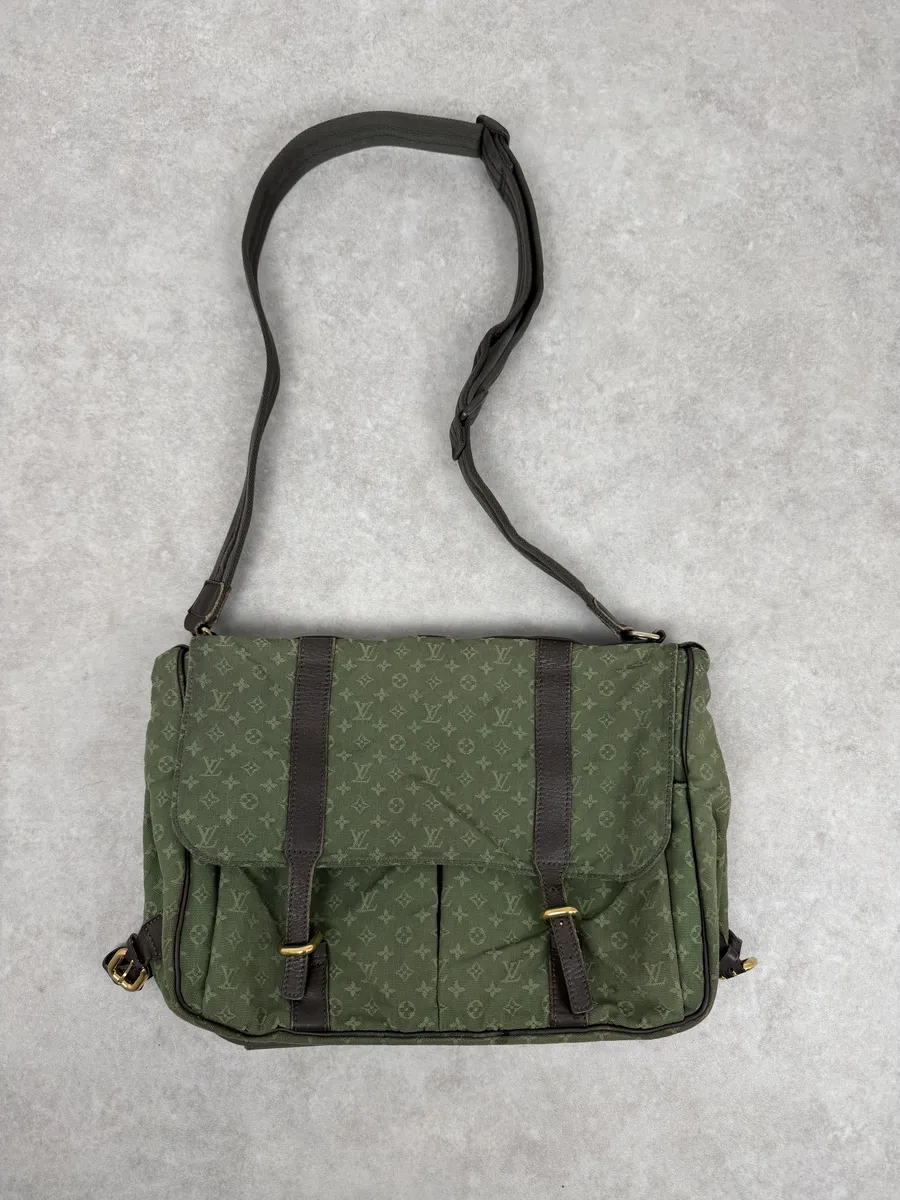 Louis Vuitton Green Canvas Monogrammed Messenger Bag