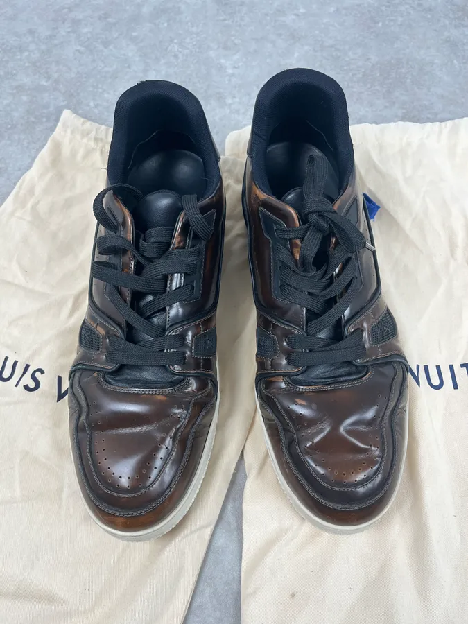 Louis Vuitton LV Trainer Brown Glass Sneakers - Image 3