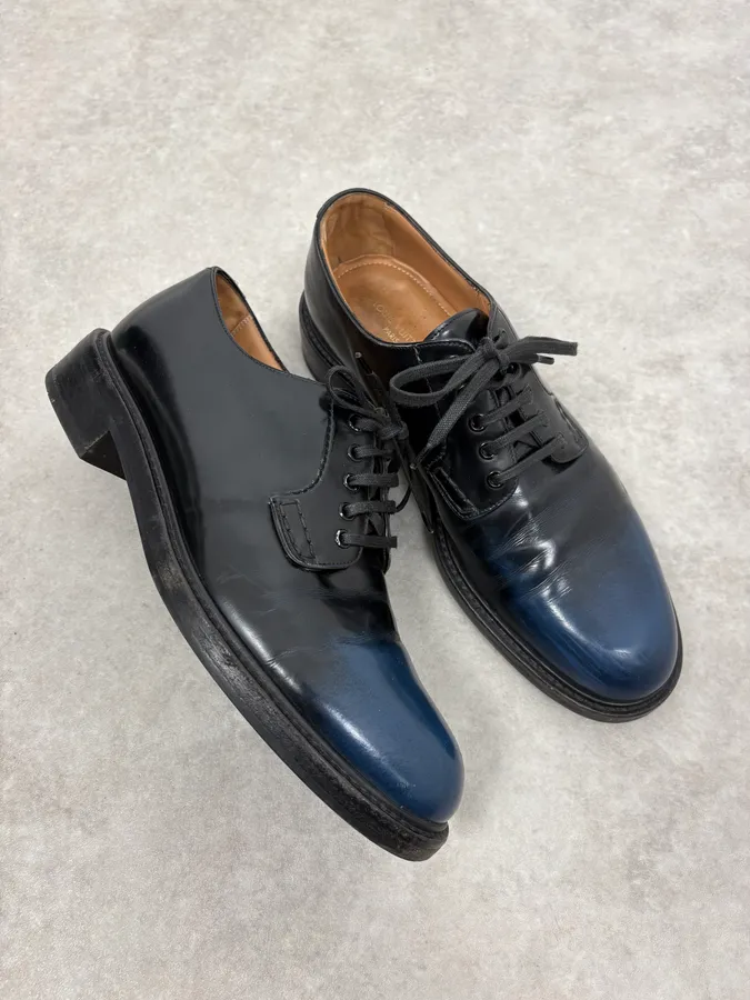 Louis Vuitton Navy Black Gradiant Leather Derby Shoes - Image 5