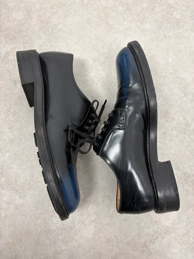 Louis Vuitton Navy Black Gradiant Leather Derby Shoes - Image 6