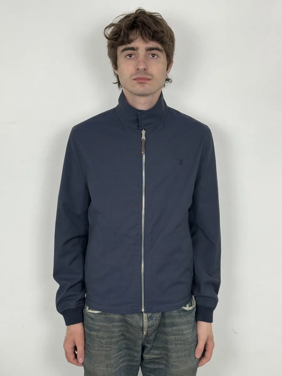 Louis Vuitton Navy Blue & Tartan Reversible Windbreaker Jacket - Image 5