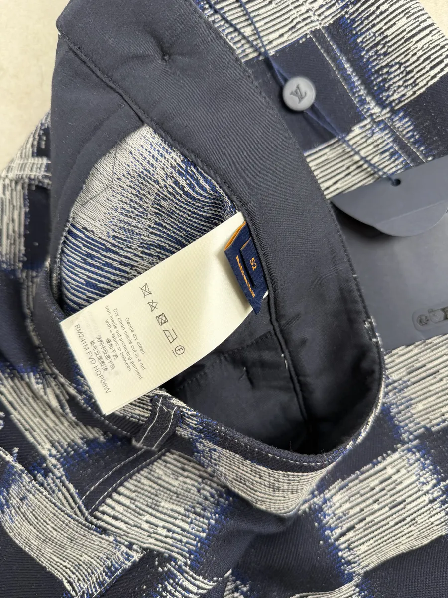 Louis Vuitton Navy Wool Damier Workwear Pants - Image 11