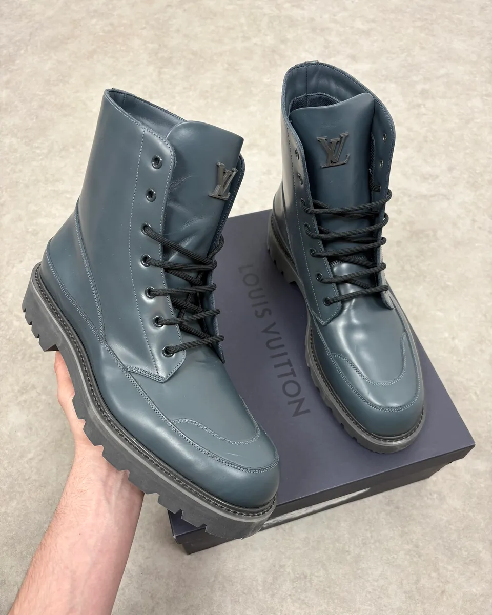 Louis Vuitton Night Blue Sample Leather Boots by Virgil Abloh