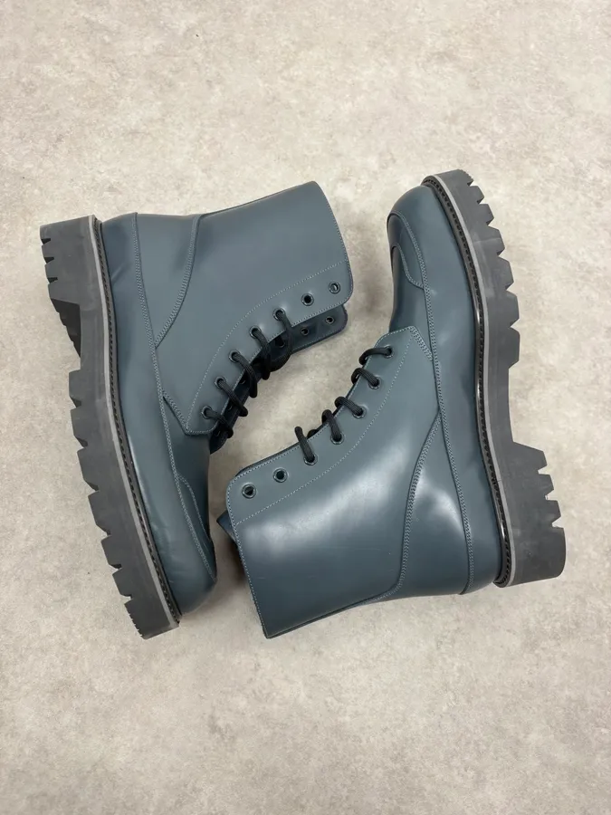 Louis Vuitton Night Blue Sample Leather Boots by Virgil Abloh - Image 6
