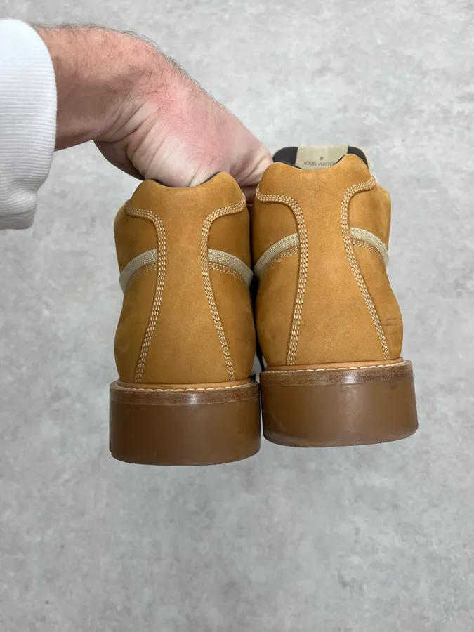 Louis Vuitton Oberkampf Beige Wheat Nubuck Boots - Image 8