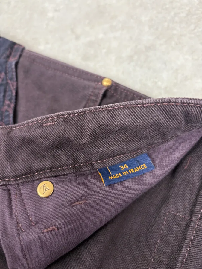 Louis Vuitton Placed MNG Flower Purple Carpenter Denim Jeans - Image 6