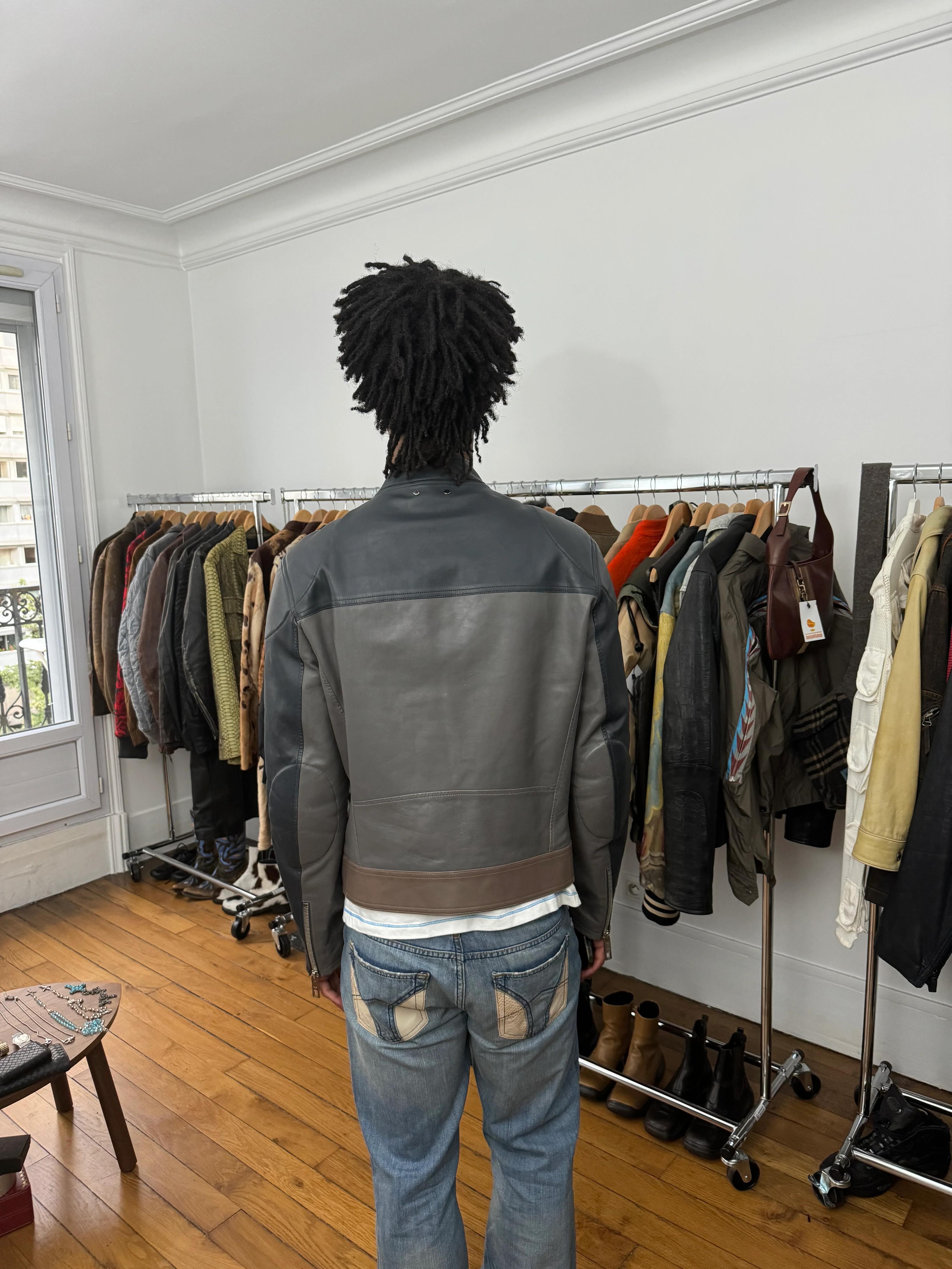 Louis Vuitton Racing Cafe Biker Padded Leather Jacket - Image 4