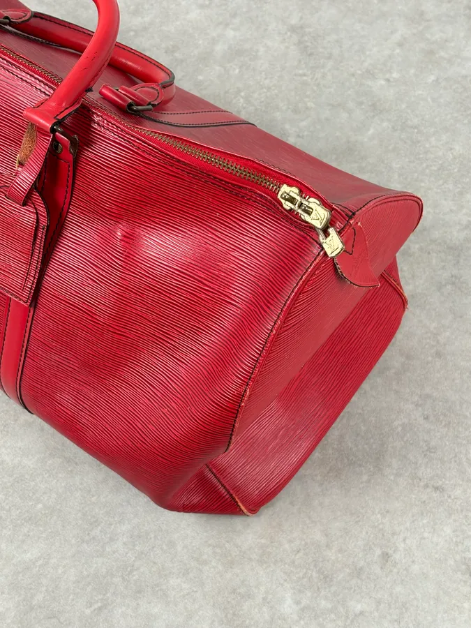 Louis Vuitton Red Epi Leather Keepall Handle Bag - Image 9