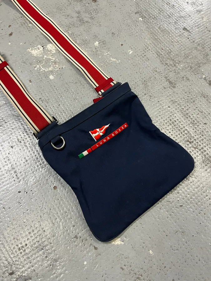 Luna Rossa Navy Cotton Crossbody Bag - Image 3