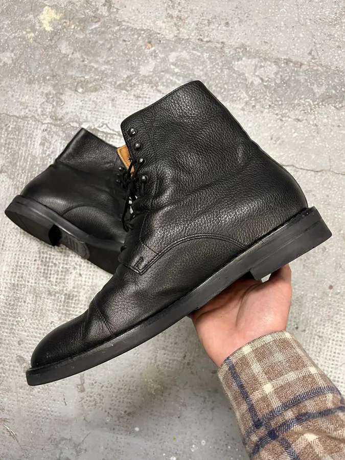 Maison Margiela Black High Combat Leather Boits