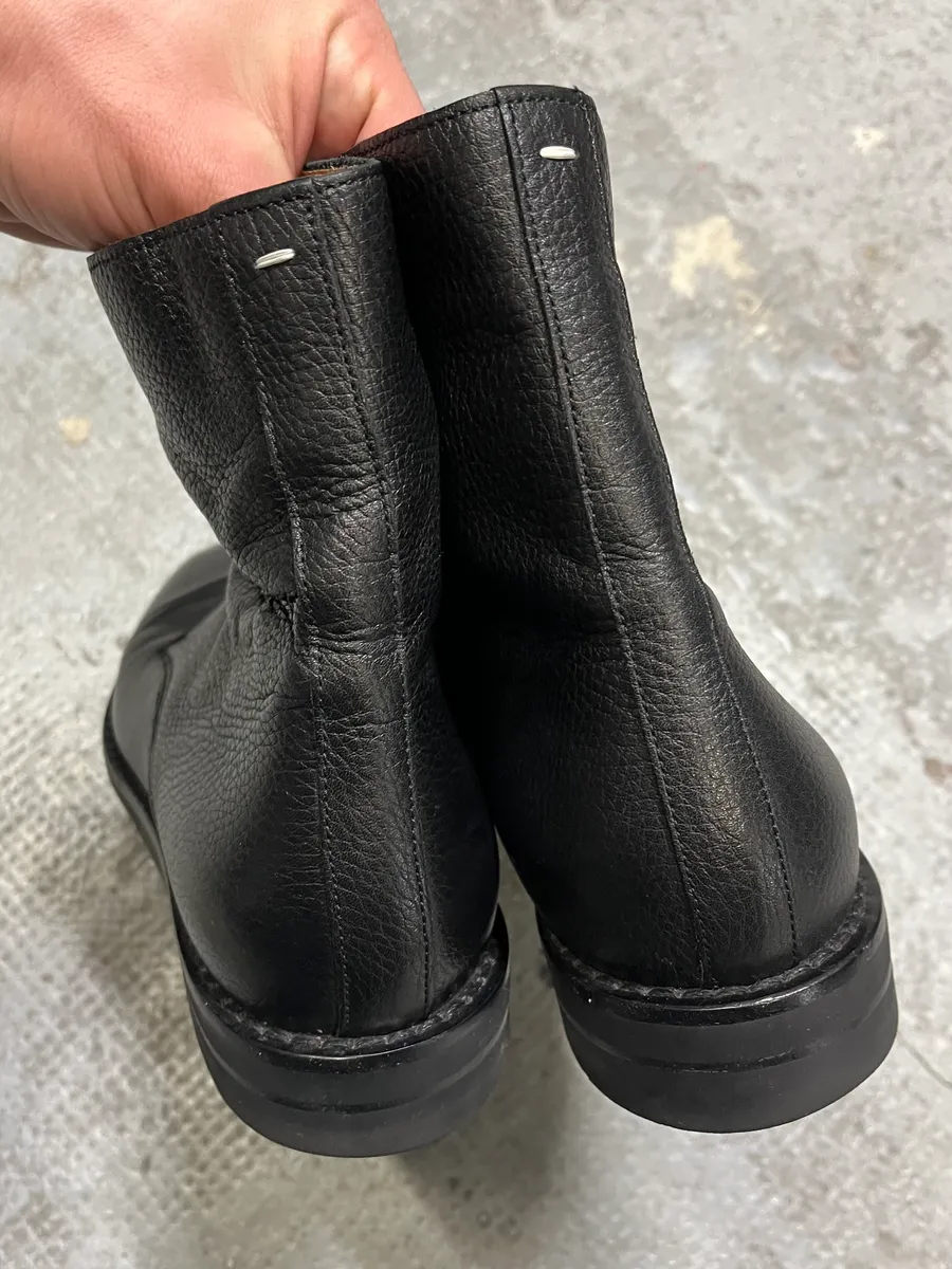 Maison Margiela Black High Combat Leather Boits - Image 6
